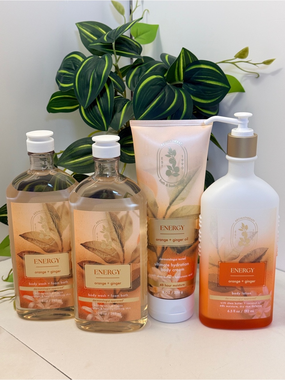 Bath & Body Works ENERGY Orange + Ginger Body Care Set of 4